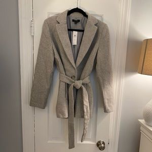 Ann Taylor Wool Blend Belted Blazer